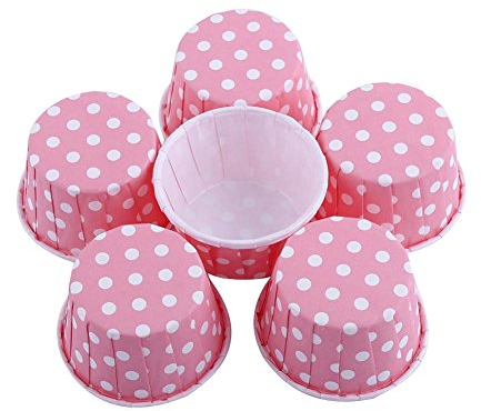 100 Stück Papierbackförmchen, Backförmchen aus Pergamentpapier, Cupcake-Förmchen, Muffin-Backförmchen, Dekorationsförmchen, 8 Farben zur Auswahl (Rosa)