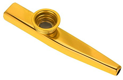 Kids Kazoo, Metal Kazoo Flute Mouth Organ Music Instrument Gift Toy for Children Kids(Gold)