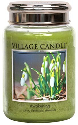Village Candle Tarro de cristal grande con tapa de metal de 25 onzas – despertar