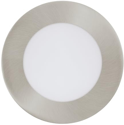 EGLO LED 3er Set Einbaustrahler Fueva 1, Ø 12 cm, Spots Set aus Metallguss und Kunststoff, 3 Einbauleuchten in Silber, Weiß, Einbauspot flach, warmweiß