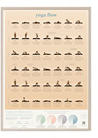 Luckies of London Calm Club Flow Wandposter mit Yoga-Übungen und Achtsamkeitsaktivitäten, Papier, Cremefarben, 50 x 70 cm CCYF