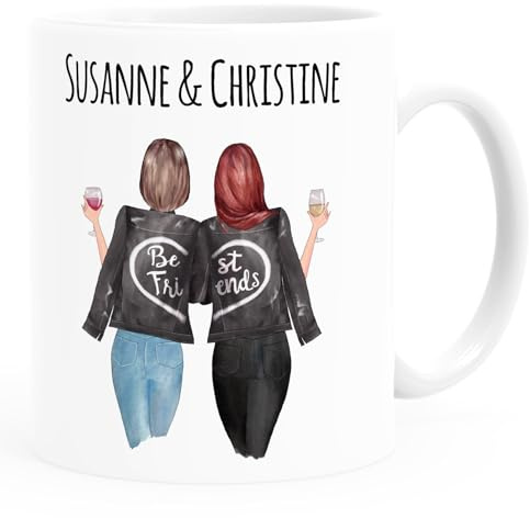 SpecialMe® Tasse beste Freundin personalisierbar, anpassbares Geschenk Freundschaft Best Friends Weiss Keramik-Tasse