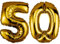 DekoRex Ballon gonflable doré 80 cm pour anniversaire, fête, mariage (chiffre 50)