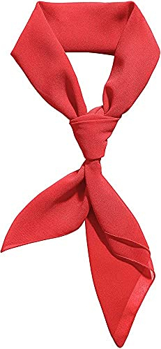 cuteDIY Halstuch Kostüm Damen Rot Rotes Halstücher Nickitücher Nickituch Einfarbig Seide
