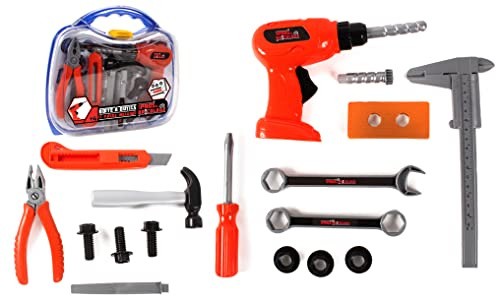 MGM - Les Props du Bastel-Werkzeugbox -092255-Orange und schwarz-Kunststoff - ab 4 Jahren, 092255, Mehrfarbig
