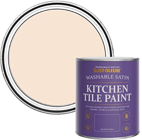 Rust-Oleum Pink water resistant Kitchen Tile Paint in Satin Finish - Melrose 750ml