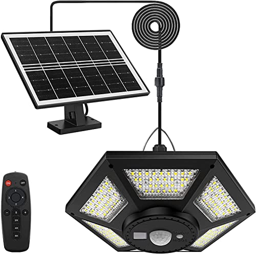 yowin Solarlampen für Innen & Außen Hängend, 180 LED Solar Hängelampe Outdoor 5 Modi 1000LM Pavillon Beleuchtung mit Fernbedienung, IP65 Wasserdicht Solar Pendelleuchte für Balkon Decke Garage Garten