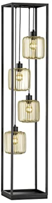 Fischer & Honsel Stehleuchte | 4x E27 max. 40,0 W ohne Leuchtmittel | sandschwarz, goldfarben