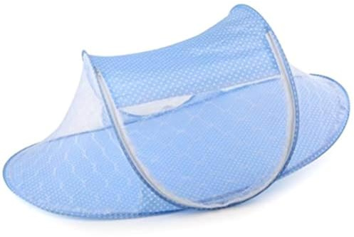 Spacnana Tragbares Baby Moskitonetz Faltbares Reisebett 110 x 60 x 40 cm Mit Insektenschutz Himmelblau Und Grün Atmungsaktives Nylongewebe Für Neugeborene