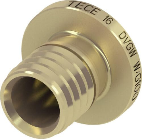 Tece 16/20/25/32 DVGW Messing Wandscheibe Winkel Kupplung T-Stuck (Endstopfen Standard Messing, 20 mm (Nr.765120))