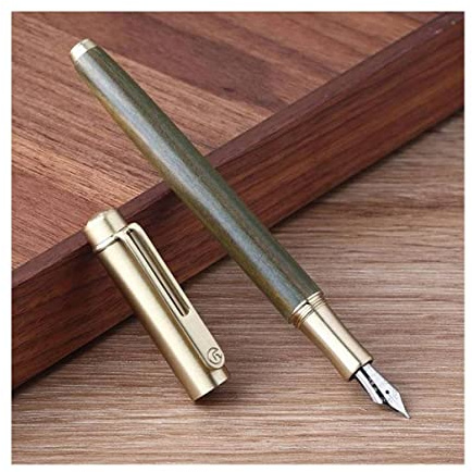 OUSIKA Füllfederhalter, Naturholz-Füllfederhalter, Iridium, EF/F/gebogene Spitze, glatter Schreibstift mit Box, Geschenk for Studenten, Büro, Schule Schreibgeräte (Color : F, Size : F)