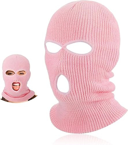 3 Hole Knitted Full Face Cover Warm Ski & Cycling Balaclava | Black Phoenix Warrior Style Balaclava for Men Women, Boys and Girls