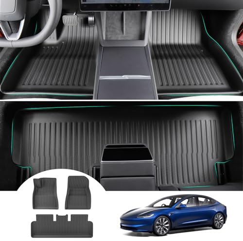 [Ny 2024] GAFAT Tesla Model 3 Highland 2024 2025 Golvmattor, TPE Allvädersgolvmattor för Tesla Model 3 2024 Gummimattor Original 3D-Skannade, Extra Hög Kant 6–10 CM, Lätt Att Rengöra