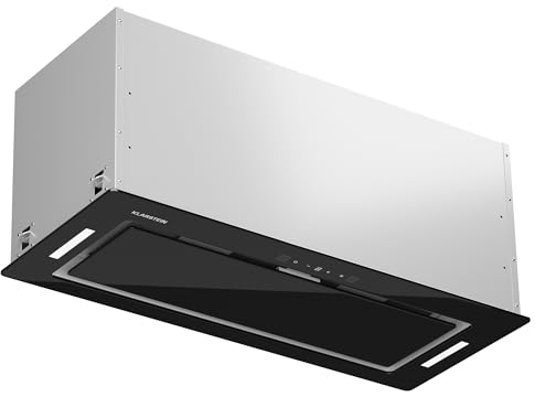 Klarstein Campana de extracción/recirculación, Con filtro, Iluminación LED y panel de control táctil, Silenciosa con 466 m³/h de caudal de aire, Campana extractora eficiente de acero inoxidable