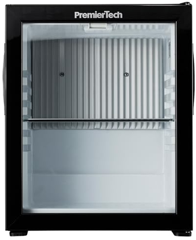 PremierTech Mini Frigo Incasso 29L Porta in Vetro Assorbimento 0dB PTFHG29L | 220V, silenzioso 0 Decibel, porta in vetro reversibile, ad assorbimento, per hotel, B&B, camere ospiti, bar, casa e strutture