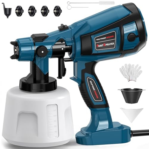 Paint-Sprayer-1000W-High-Power-Electric-Spray-Paint-Gun 1400ml High Capacity Container Easy to Clean 4 Nozzles and 3 Patterns for House Home Furniture Cabinets Fence Door Chairs