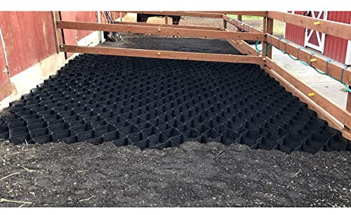Robustes Geogitter-Bodengitter für Einfahrten, Parkwege und Terrassen, stabilisiert Steine und Kies, mit rutschfestem Geocell-Gitter, leicht zu schneiden, 6 x 7 m (Farbe: Weiß)