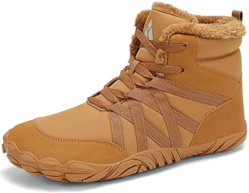 Mishansha Barefoot snöstövlar herr dam stövel vinter minimalistiska halkfria varma skor GR.36-48, kastanj, 39 EU
