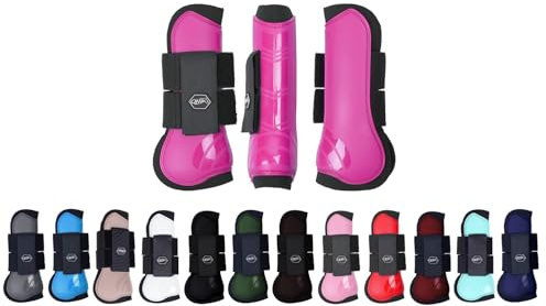NETPROSHOP Shetty Pony Full Hartschalen Gamaschen Anatomisch Geformt mit Neoprenfutter, Groesse:Mini Shetty, Farbe:Pink