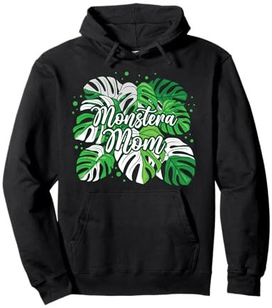Monstera Mom Monstera Variegata House Plant Pullover Hoodie