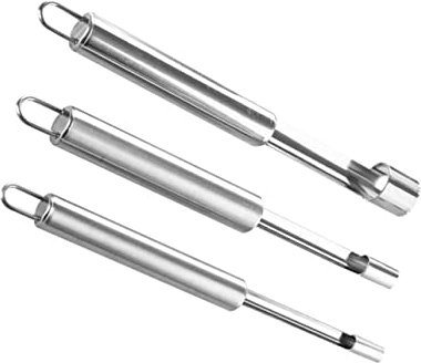 Garneck 3pezzi Levatorsoli in Acciaio Inox Utensile per Sbucciare i Noccioli per Uso Domestico per Rimozione dei Torsoli da Mele Pere Pomodori e Altri Frutti