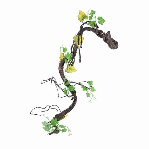 Akozon Naturalistische Reptilienrebe für Eidechsen und Spinnen | Realistischer Simulationsbaumzweig | Kletterzubehör für Haustierechsen und Reptilien | Ideal für Terrarien (WF-1)