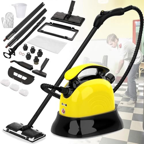 Limpiador a Vapor Multiusos, Potente Vaporizador de 1500W con 21 Accesorios, Mopa Limpiadora a Vapor con Tanque de 0.8L for Asiento de Auto, Tapicería, Sofá, Baño, Cocina, Piso, Ventana, Alfombra