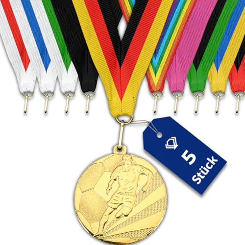 pokal-fabrik.de Fußball-Medaillen, Metall, Band nach Wahl | Personalisierter Orden mit optionaler Gravur/Wunschtext, für WM, Turniere, Vereine & Kindergeburtstag