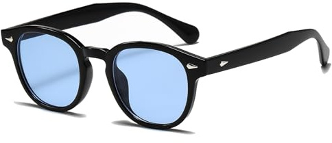 Long Keeper Retro Runde Sonnenbrille - Vintage Sonnenbrille Rund Herren Damen Klassische Unisex Stil Retro Johnny Depp Brille mit Uv400 Schutz