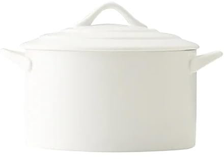 UBOHUZ Casseruola Casseruola Cucina Domestica Pentola in Ceramica A Gas Grande capacità Casseruola in Ceramica Multicolor Opaca Pentole Necessarie for Le Verdure per Brasare, Stufare(White 460ml)