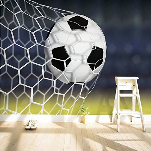 Fotomurales Fútbol en blanco y negro Pared 3D Papel Tapiz pintado tejido no tejido Decoración de Pared decorativos Murales moderna de Diseno Fotográfico 200cm×140cm (ancho x alto)