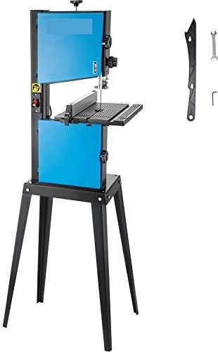 Sega a nastro da banco da 370 W con porta for la polvere Larghezza 10 pollici Taglio del legno 1700 RPM Segatrice a nastro for la lavorazione del legno Lama da tavolo inclinabile fai-da-te