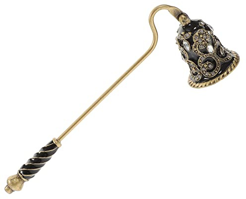 BATHVEVE Éteignoir à Bougie Design Fleur avec Strass Outil Extincteur Mèche Long Manche pour Bougies Parfumées Cire Protégée Fumée Accessoire Maison Élégant pour Mariages Et Fêtes