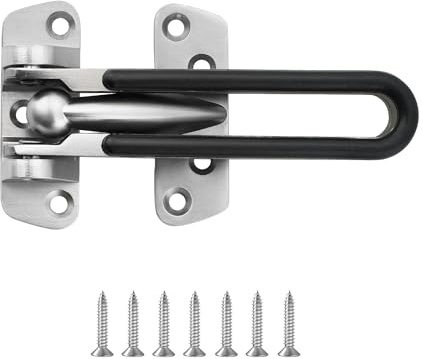 Door Chain, Gate Lock for Front Door, Swing Bar Door Guard Lock, Security Latch for Home Hotel, Prevents Forced Entry, Brushed