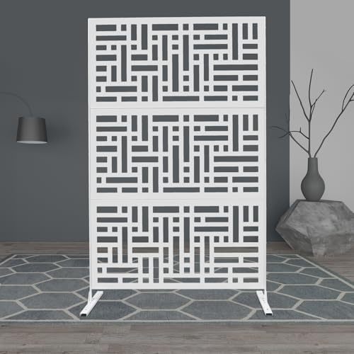 Cloison de séparation décorative autoportante en métal pour intérieur et extérieur, balcon, terrasse, jacuzzi, 120 x 40 x 190 cm