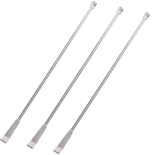 DOKRIN Espátulas de laboratorio 3 cucharas de acero inoxidable, cucharas miniatura, cucharas de laboratorio, espátulas de laboratorio, mini cucharas de laboratorio, espátulas de laboratorio (20 cm)