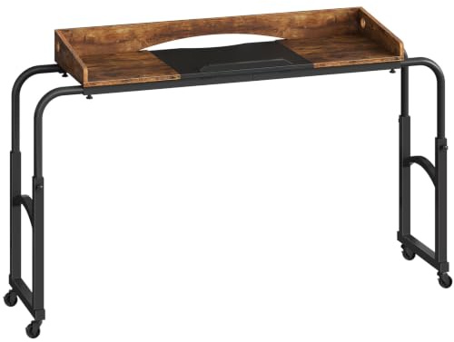 HOOBRO Réglable Table de Lit, Longueur 140-185 cm, Hauteur 75-104 cm