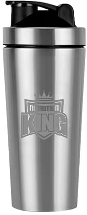 Nutrition King Stainless Steel Protein Shaker Bottle 750ml | Leakproof Metal Gym Shaker Cup | BPA Free Mixer for Protein, Creatine, Pre Workout & BCAA