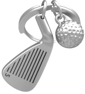 METALMORPHOSE - 3D Metall Schlüsselanhänger Golf – Golfschläger & Golfball aus Metall – Elegantes Geschenk für Golfer – Mann oder Frau – MTM929-01
