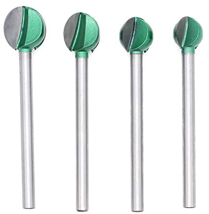 DingGreat 4 Pezzi 6mm Gambo Fresa a forma di sfera, 16/18/20/22mm fresa per fresa per lavorazione del legno, Lavorazione Del Legno A Sfera Forma Fresa Taglio Strumento
