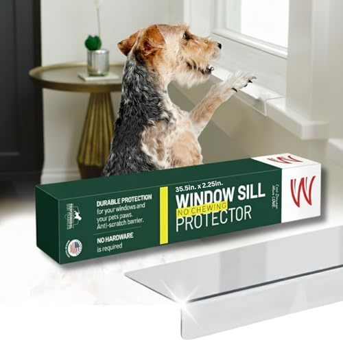 CLAWGUARD Protection de Rebord de fenêtre en plexiglas - Épais et Transparent - Protection de Rebord de fenêtre pour Chiens et Chats (90,2 x 5,7 cm)