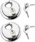 QWROK - Lucchetto a disco a 4 cifre con grillo in acciaio inox, per esterni, resistente alle intemperie, Rotondo, 2 pezzi