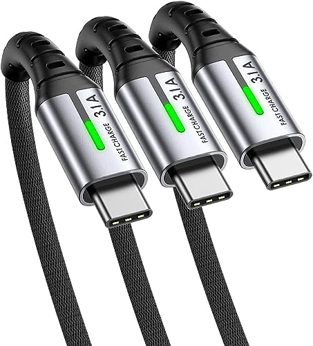 INIU USB C Kabel, [3 Stück 2m+2m+0,5m] 3.1A Ladekabel USB C Nylon Geflochten Schnellladekabel, USB auf USB C Kabel für Samsung S24 S23 Ultra iPhone 16 15 14 Pro Max Pixel 7 iPad Pro MacBook Air usw