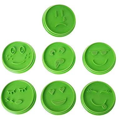 F84CS - Set di 7 formine per biscotti con Smilies Design - Stampini 3D per biscotti creativi - Ideale per biscotti, biscotti e progetti di cottura fai da te