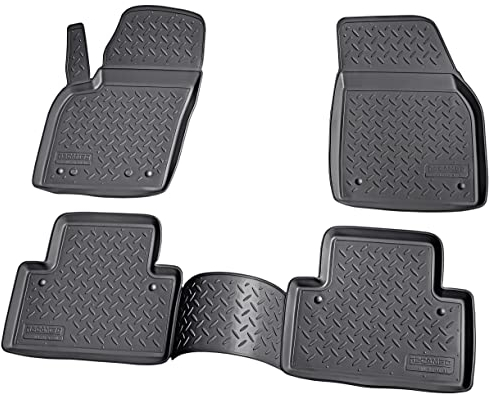 Recambo 3D Gummi Fußmatten kompatibel für Volvo C30 | BJ 2006-2013 | Auto Gummimatten | Passgenau | mit Rand | schwarz