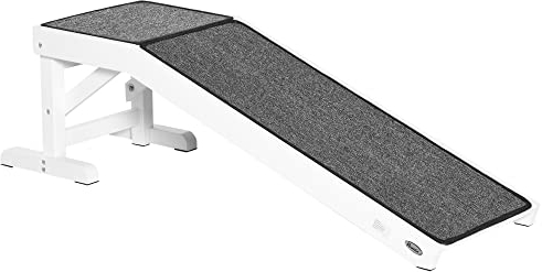 PawHut Hunderampe Hundetreppe mit rutschfestem Teppich, Hundeautorampe, Auto Kofferraumrampe rutschfest Einstiegshilfe für Kofferraum, Autos, LKWs und SUV bis zu 30 kg 125 x 40 cm