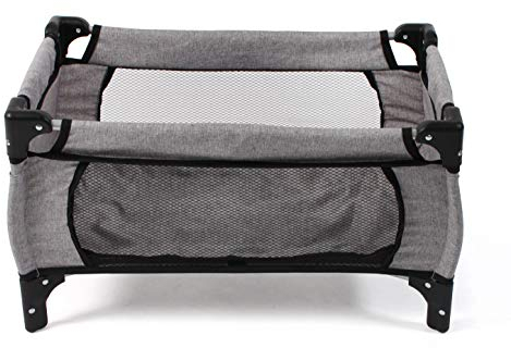 Bayer Chic 2000 - Reisebett für Baby-Puppen bis 48 cm, Puppenbett, Puppenreisebett, Puppenmöbel, Melange grau