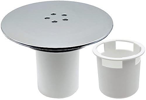 YUNLEX Shower Drain Cover, Chrome, 90mm/115mm, Modern, ABS Plastic and Metal, Removable Top, Fast Flow