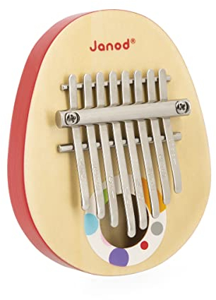 Janod - Kalimba en Bois Confetti - Jouet d'Imitation et Éveil Musical - 8 Clés en Métal - Kalimba Enfant avec Sons Doux - Dès 3 Ans, J07642