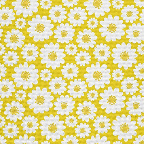 HEKO PANELS Stoff Oxford wasserdicht, Blumen Gelb, 1 Meter 155 x 100 cm | Dekostoffe zum Nähen und Handwerken, blickdichte Möbelstoffe, Nähstoffe DIY, als Meterware erhältlich
